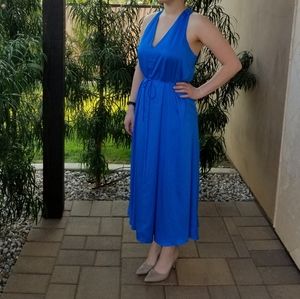 Ann Taylor Blue Bridesmaids V-Neck Dress with Belt ♥